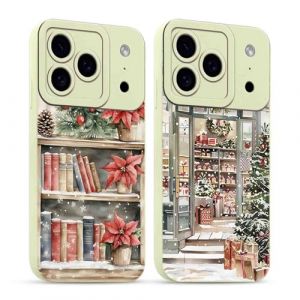 Yoedge 2 Pièces Noël Coque pour iPhone 17 Pro, Christmas Bonhomme de Neige Motif Dessin Noel Housse, Souple Silicone Antichoc Bumper Protection Camera Smartphone Case pour iPhone 17 Pro 6,3", Hiver (VIP FLAG CENTER, neuf)