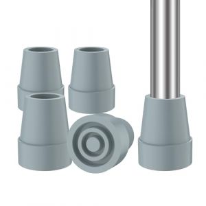 supregear Embouts de Canne (4 Paquet), Antidérapant Stable 19 mm Embout de Canne de Remplacement pour Canne de Marche Béquille Caoutchouc Haute Résistance et Gris de Carbone Coussinet de Pied Mixte (J&D Tech FR, neuf)