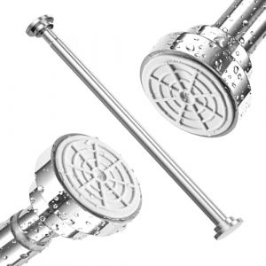 GQC Tringle à Rideaux Extensible en Acier Inoxydable Barre de Douche sans Percage Autobloquante Fixation par Pression pour Salle de Bain Toilette Penderie Cuisine (45-160cm) (JIN CHI, neuf)