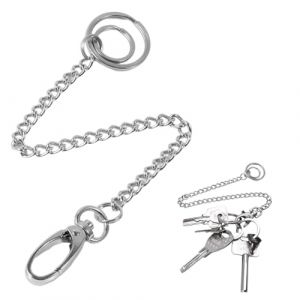 Chaine Portefeuille, Chaine Pantalon Homme, Porte-Clé 38 cm en Acier Inoxydable, Style Punk Motard Camionneur, Chaine Jean Argent pour Femme Homme, Chaine Porte Clé Métal (ALPHASS LOGISTICS LTD, neuf)