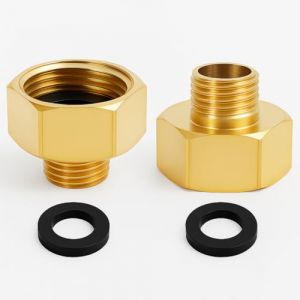 2 PCS Adaptateur de transition pour cuisini&egrave;re &agrave; gaz &agrave; droite de 1/2" vers &agrave; droite de 1/4", Filetage Droit Cylindrique avec Joint D&rsquo;&eacute;tanch&eacute;it&eacute;, Raccord de Transition pour Cuisini&egrave;re, Gril, Tuyau Gaz (WanBoRanWan, neuf)