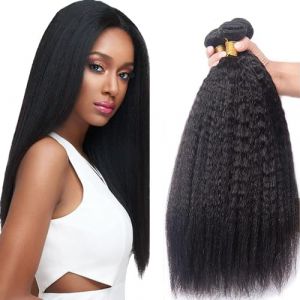 AiPliantfis Kinky Straight Human Hair Bundles Tissage Cheveux Naturels Brésilien Brazilian Remy Hair Real Hair Tissage Bouclé Naturel 3 Bundles Grade 8A Human Hair Weft for Woman 24 26 28 Pouce (GongBei Hair, neuf)