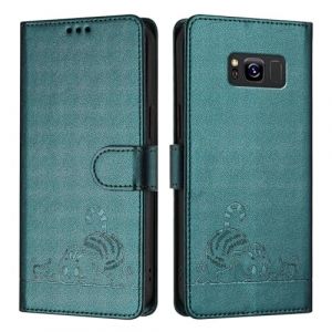 Etui Coque pour Samsung Galaxy S8[Housse en Cuir] [Etui &agrave; Rabat avec Porte Carte] Pochette Case Magn&eacute;tique Clapet &Eacute;tui Portefeuille pour Samsung Galaxy S8,Vert (GY-honeq☆, neuf)