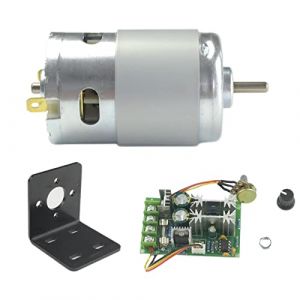 CONQUERALL Moteur 895 DC 12V 9000RPM/24V 18000RPM Mini moteur DC &agrave; couple &eacute;lev&eacute; avec support et r&eacute;gulateur de vitesse 20A (EASFFY, neuf)