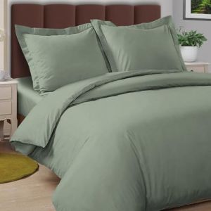 Pizuna Coton Ensemble de Housses de Couette 260x220 cm 2 Personnes &Eacute;cume de mer, 100% Coton Longue dur&eacute;e en Percale Housse de Couette avec Fermeture &agrave; Boutons cach&eacute;s &Eacute;cume de mer (Pizuna Linens France, neuf)