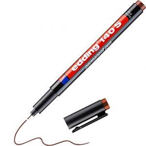 edding 140 S feutre permanent - marron - 1 stylo - pointe ronde,3mm - stylo pour &eacute;crire sur du verre, du plastique, des films et surfaces lisses - &agrave; s&eacute;chage rapide, r&eacute;sistant aux taches et &eacute;tanche (Stock Bureau Maison Bien-&ecirc;tre, neuf)
