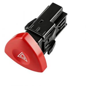 Bouton Warning compatible avec Trafic 2, Interrupteur Feux de D&eacute;Tresse Rouge, Interrupteur de Feux de D&eacute;Tresse 4 Broches compatible avec Clio, Espace Laguna Mk2, Mk4 Vivaro 8200442724 (GZJXMY, neuf)