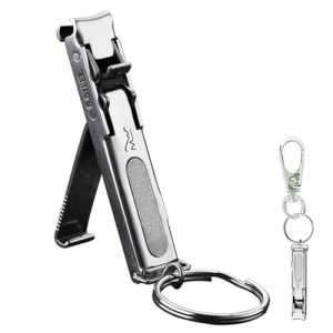 Clippers &agrave; ongles - Coupes &agrave; ongles pour ongles &eacute;pais | Trimmer des ongles en acier inoxydable | Clipper &agrave; ongles portable avec anneau de cl&eacute;, ensemble de manucure pliable, large coupe-m&acirc;choire avec f (xanya, neuf)