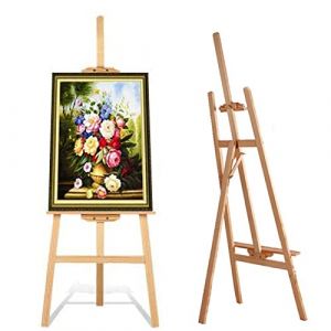 Grand Chevalet Bois Studio en Forme de A - 150 cm - Chevalet d'Atelier Pliant Chevalet de Studio Cadre en A - Hauteur et angle Réglables - Facile à monter - Pour mariage - Support de peinture (Marblehee, neuf)