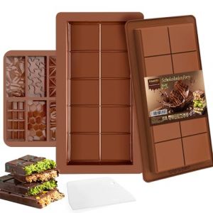 3 Pièces Moule Tablette Chocolat, Dubai Moule Silicone Tablette De Chocolat Pour Faire Du Chocolat Fondant Gelée,Moule Tablette Chocolat, Moule Tablette Chocolat Dubai (HAASIKI Store, neuf)