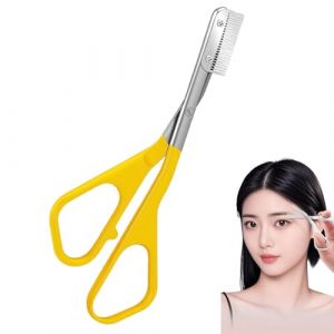 Ciseaux Sourcils Pour Femme Homme, Brosse Sourcils Femme, Ciseaux Rasoir Sourcil Avec Peigne, Sourcil Portable Pour Maison Et Voyage, Pour Taille Et Soins, Pour Homme Et Femmes (Jaune) (xiaxiappa99, neuf)