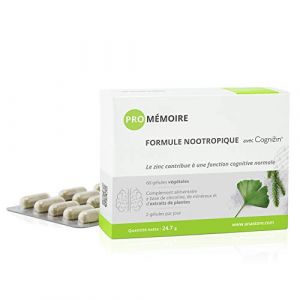 PRO MÉMOIRE * 337 mg/gélules * Cerveau (mémoire) * Calcium, Citicoline, Ginkgo biloba, Zinc, Huperzia (ANASTORE BIO, neuf)