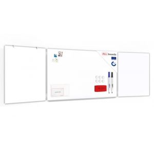 ALLboards Tableau Blanc Scolaire Type Triptyque avec Cadre en Aluminium 120x200//400 cm, Tableau Blanc Magnétique Whiteboard avec 2 Ailes (ALLboards France SARL, neuf)