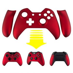 eXtremeRate Coque de Remplacement pour Xbox One Standard Manette, Coque Avant Grips Poignées pour Xbox One Standard Manette avec ou sans Prise Casque 3,5 mm, Rouge (Easequote-Store, neuf)