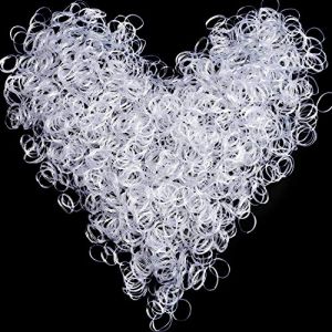 Rmeet Bandes Elastiques Cheveux en Caoutchouc,1000 Pack Elastiques Caoutchouc Bandeaux Bands Elastique à Cheveux Transparent Bandes de Tressage de Cheveux Élastique pour Enfants Fille (Rmeet, neuf)