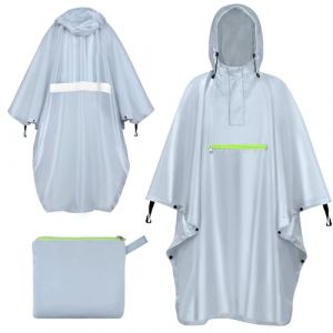 ENONEO Poncho Pluie Imperméable Hommes Manteau de Pluie Femmes Poncho de Pluie avec Capuche et Poche, Réutilisable Léger Cape de Pluie pour Adulte Extérieur Randonnée Camping Pêche (ENONEO, neuf)