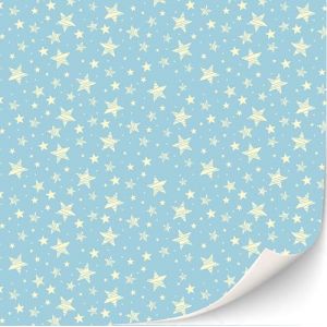 Lot de 3 feuilles de papier peint autocollant pour maison de poup&eacute;e &agrave; l'&eacute;chelle 1:12 (&eacute;toiles 1) (Byrg Miniatures, neuf)