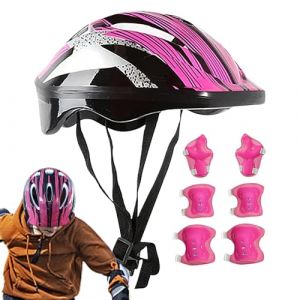 Sets De Protection Enfant Casque V&eacute;lo Casque/Genouill&egrave;res Enfant Ensemble De Protections, Equipement De Protection 7 en 1, Casque V&eacute;lo Enfant pour Roller, Skateboard, V&eacute;lo, Trottinette 3 &Agrave; 10 Ans (siuwad, neuf)