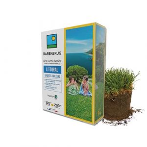 BARENBRUG - Gazon Littoral & Fortes chaleurs - R&eacute;sistant S&eacute;cheresse et Embruns - Supportant Fortes Chaleurs - Dense et R&eacute;gulier Toute l&rsquo;Ann&eacute;e - Permet de R&eacute;duire l'Arrosage - Fabriqu&eacute; en France - 3KG (Barenbrug, neuf)