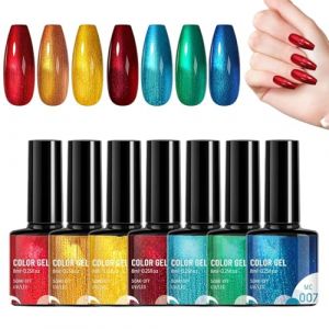Vernis Gel Brillant,Kit de 7 Pièces de Vernis à Ongles Gel Vif | Base Brillante pour Manucure Détails Contours à Domicile Salon Mariage Voyage Passionnés (anrbikan, neuf)