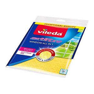 Vileda Actifibre Chiffon pour vitres Jaune (Stock Bureau Maison Bien-être, neuf)