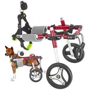Anmas Box Fauteuil roulant pour chien de taille moyenne, harnais de mobilit&eacute; pour chien, fauteuil roulant &agrave; deux roues r&eacute;glables pour r&eacute;&eacute;ducation des pattes arri&egrave;re (JACO11, neuf)