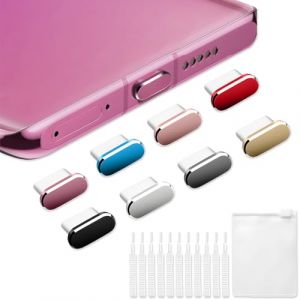 8 pi&egrave;ces Bouchon Anti-poussi&egrave;re, VEINARDYL Capuchon de Protection du Port de Charge USB C avec 10 brosses de Nettoyage, Prise Casque Compatible avec Huawei, Xiaomi, Oppo, Vivo, Samsung (VEINARDYL-EU., neuf)