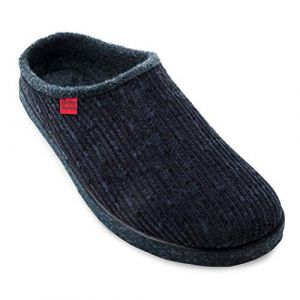 Andr&eacute;s Machado - Chaussons pour homme et femme pour l&acute;hiver - Slippers - AM001 &ndash; pantoufles unisex - velours c&ocirc;tel&eacute; et doublure en Coton &ndash; Semelle de marche en caoutchouc - Velours c&ocirc;tel&eacute; Bleu, EU 42 (Andr&eacute;s Machado, neuf)