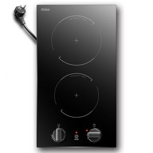 Plaque Induction avec Boutons, Hobsir Plaque de Cuisson électrique avec Prise, Double Zones Table de Cuisson Encastrable 30CM, Commande à Boutons, Table Cuisson 2 Foyers, Prise électrique, 230V (Hobsir-FR, neuf)