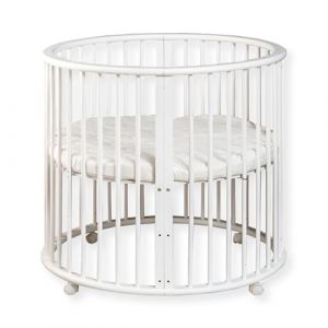 Buxibo &ndash; Baby Box &ndash; Coffre de jeu rond en bois &ndash; Parc &ndash; Matelas inclus &ndash; 91 x 91 x 85 cm &ndash; Blanc (BUXIBO COMMERCE, neuf)