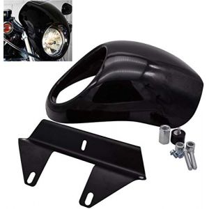 Coque de phare avant KaTur - Kit de support de pare-soleil pour projecteur à fourche - Pour les Harley Sportster Cafe Drag Dyna FX XL depuis 1973 (KAtur, neuf)