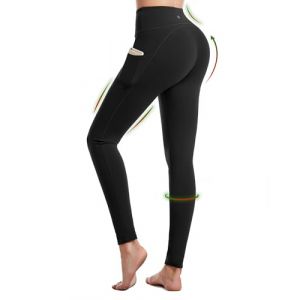 CAMBIVO Legging de Sport Femme Taille Haute, Leggings Pantalon Yoga Pants Fuseau Push up, Legging Running Elastique Opaque avec Poches pour Pilates, Running, Fitness, Gym (Cambivo-FR, neuf)