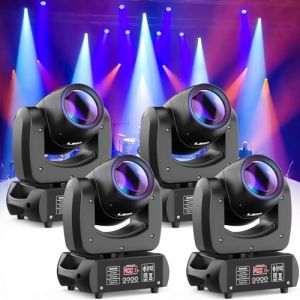 Lot de 2 Lyre LED 100W RGBW DJ Lumière Soirée DMX 18 Prismes Disco Party Lumières pour Halloween, Noël, Carnaval, bar, club, spectacle, inventaire allemand (CHENGSI STORE, neuf)