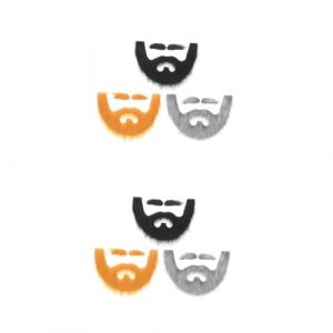 Healeved 6 Ensembles Set de Faux Sourcils et Barbes Autocollants Accessoires de Déguisement pour Halloween Barbe Artificielle Réaliste pour Costume de Nain Vieux Homme Lutin Jaune Noir Gris (Accompany JY, neuf)