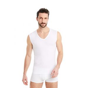 FINN Maillot de Corps Business pour Homme sans Manches avec Col V - sous-Maillot en Tissu Original Lenzing® Modal - Le Débardeur Parfait sous Une Chemise et Un Costume Blanc 5XL (FINN Design, neuf)