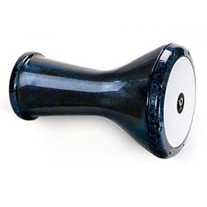 Tambour à main professionnel oriental solo Darbouka en fonte d'aluminium effet nacré Bleu avec accessoires (SEMUS-SHOP, neuf)