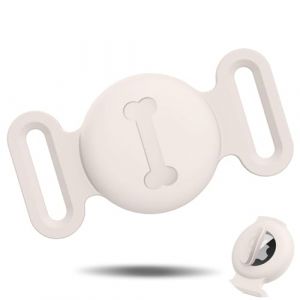 Vancle 1 Pièce Étuis pour Collier Chien AirTag, Silicone Coque Air Tag avec Housse Étanche, AirTags Support Collier avec Motif Osseux pour Apple GPS Finder Case Cover (YouYiBai, neuf)