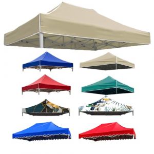Toile de Rechange pour pavillon tonnelle Tente Toit de Remplacement Gazebo de Jardin Tissu Polyester Haute densité, Anti-UV 50+ pour Jardin, Terrasse, Marché Pavillon (Beige,2X3M(6.5'x10')) (LFUK3, neuf)