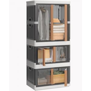 NETEL boite rangement plastique, 2x94L et 180L boite de rangement avec couvercle, caisse rangement plastique， bac rangement transparente，empilable caisse pliable (NETEL Official Store, neuf)