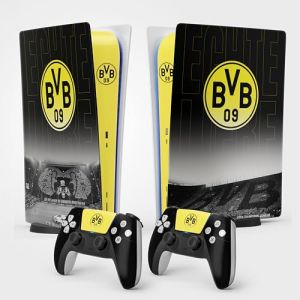 Sticker PS 5 Dortmund, Autocollant pour PS 5, Console et Manette, Edition Standard Digitale, Skin Dortmund PS 5 (2 Manettes) (Hellocom34, neuf)