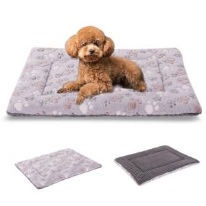 BVAGSS XH079 Lit r&eacute;versible en Mousse &agrave; m&eacute;moire de Forme pour Chien de Petite et Moyenne Taille, Matelas Lavable pour Animal de Compagnie (76 x 50 x 4 cm, Patte Grise) (chenwei company, neuf)