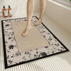 Pevfeciy Grand Tapis Baignoire 60x120 cm Tapis de Douche antid&eacute;rapant de Style Moderne en PVC Doux et Confortable avec Trous de Drainage, Haute perm&eacute;abilit&eacute; &agrave; l'eau, adapt&eacute; aux Zones humides (ENJOYHOMES, neuf)