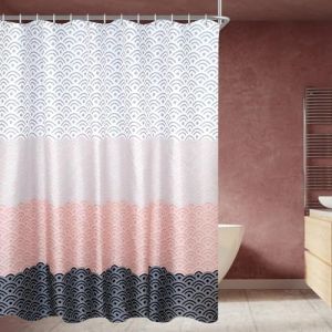 Lerores Rideau de douche, 220 x 200 cm, motif floral, ourlet lest&eacute;, anti-moisissure, imperm&eacute;able, lavable, en tissu polyester, avec &oelig;illets et 12 anneaux de rideau de douche, pour salle de bain (yuan ying MAYY, neuf)