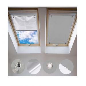 Johgee Store Occultant sans Perçage pour Velux GGL M06 et 306-60 x 93 cm, Rideau Occultant Thermiques avec Ventouse, Protection Solaire, Store pour Fenêtre de Toit Chambre Jardin Voiture, Gris (Union-Babyprotek-EU, neuf)