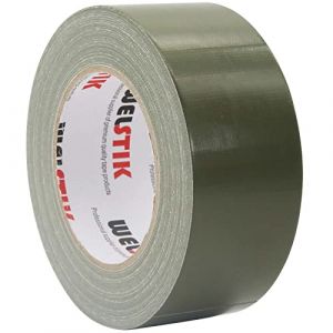 WELSTIK Ruban toilé vert olive Ruban adhésif de qualité professionnelle, ruban adhésif coloré pour réparation, bricolage, travaux manuels, utilisation en intérieur et extérieur, 50 mm x 41 m (WelstikTape, neuf)