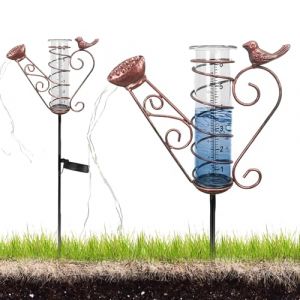 HOSPAOP Pluviomètre Solaire de Jardin avec LED et Piquet – Verre Résistant au Gel, Mesure Précise des Précipitations pour Pelouse, Terrasse, Champs, Patio, Déco Extérieure (BOICESCU CAPITAL, neuf)