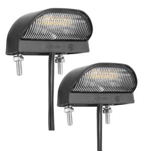 DARKGUARD 2 x &Eacute;clairage Plaque Immatriculation LED 12V 24V Feux Arri&egrave;re de Plaque d&rsquo;Immatriculation pour Remorque Voiture Lumi&egrave;re Blanche Froide ECE &Eacute;tanche (DARKGUARD, neuf)