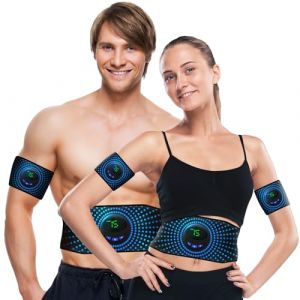 ALMIMASA EMS Ceinture musculaire abdominale avec 2 bandes d'électrostimulation pour bras et jambes, tonification et renforcement musculaire, pour hommes et femmes. (xinyangxingushangmaoyouxiangongsi, neuf)