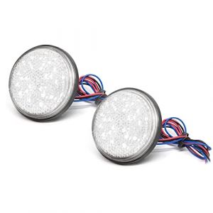 Biqing 2Pcs Moto LED Réflecteur,Universal Feux de Remorque Led 12V Feu Arriere pour Remorque Feu de Gabarit Led pour Moto LED étanche Réflecteur Feu Stop Lampe (Blanc) (jose201606, neuf)