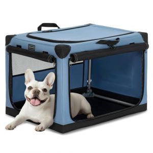 Petsfit Cage pour Petit Chien Chat, Pliable Cage Transport Chien en Tissu avec Cadre en Aluminium Intégré, Caisse Transport Chat Chien en Tissu réglable par Tuyau en Spirale,S,Bleu (Petsfit-UK, neuf)